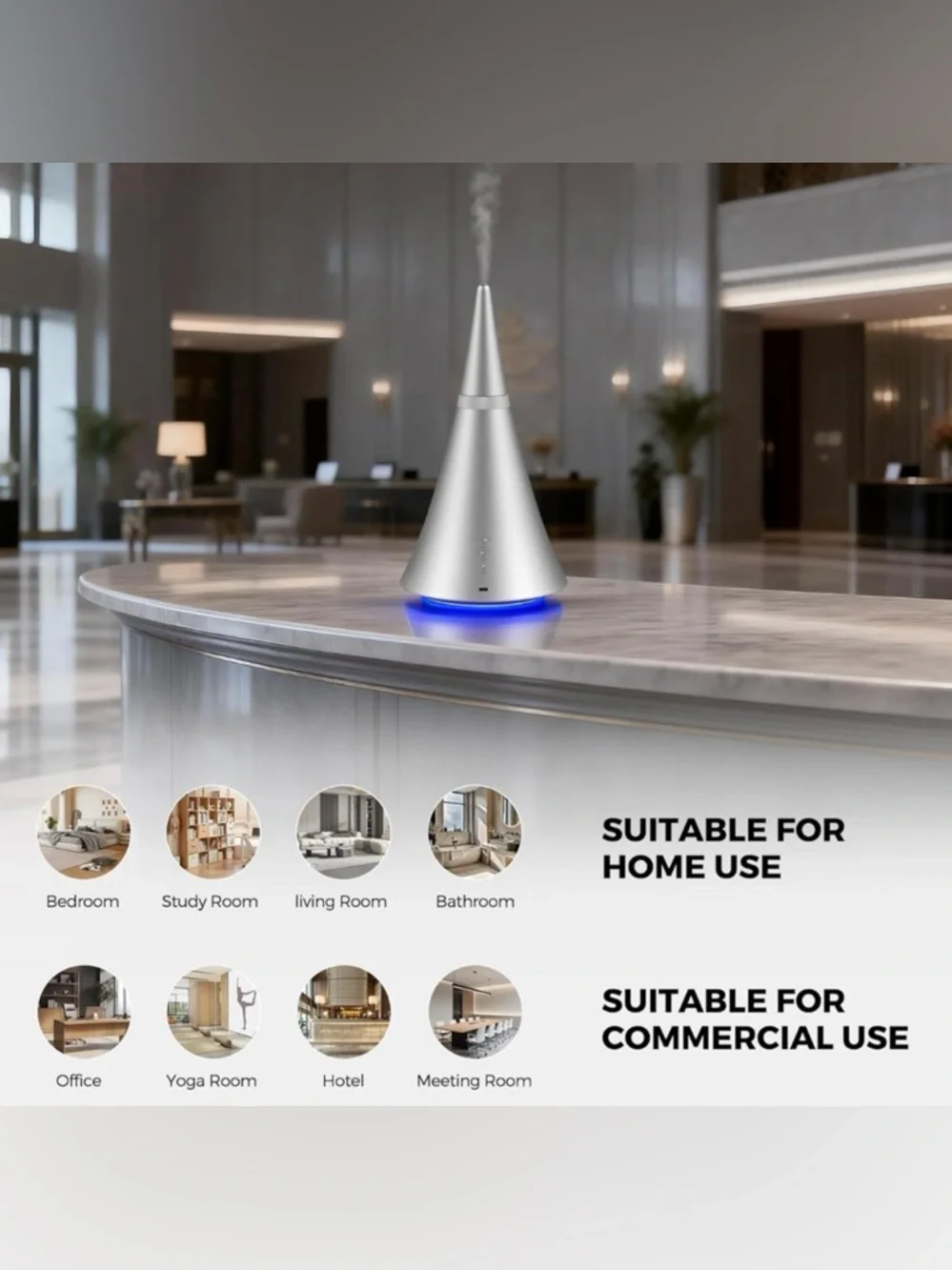 Black Smart Waterless Home Fragrance Diffuser